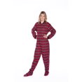 thumbnail image 1 of Red Plaid Flannel Sleeper with Hearts Adult Footed Pajamas Sleeper, 1 of 2