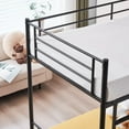 thumbnail image 6 of IVV Twin Over Twin Metal Bunk Bed with Built-in Ladder, Heavy-Duty Bunkbed Frame with Safety Guardrails, No Box Spring Needed, Black, 6 of 10