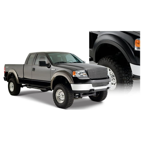 Bushwacker Fender Flare 20915-02 Extend-A-Fender; 2 Inch Tire Coverage; Matte Black; Dura-Flex 2000 ABS Smooth Plastic; Front 6-1/2 Inch/Rear 6-3/4 Inch Flare Height; Set Of 4