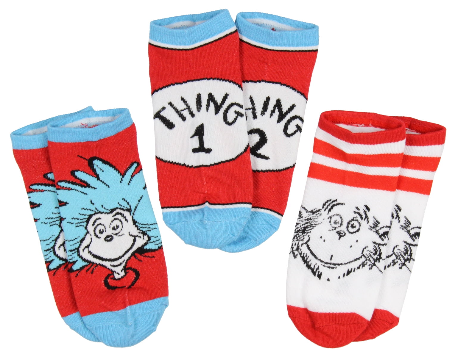 Dr Ages 5-8 Seuss Slippers Cat in The Hat//Thing 1 and 2 Kids Slipper Plush Shoes
