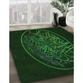 thumbnail image 3 of Ahgly Company Tapis d'Intérieur Lavables à la Machine, Carrés, Transitionnels, Verts, Tapis de Zone, 7 Pieds Carré, 3 of 7