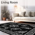 thumbnail image 2 of ODIKA 2'x3' Machine Washable Non-Slip Area Rug, Elegant Floral Medallion Entryway Dirt Trapper High Traffic Rug with Pad, Black, 600349, 2 of 8