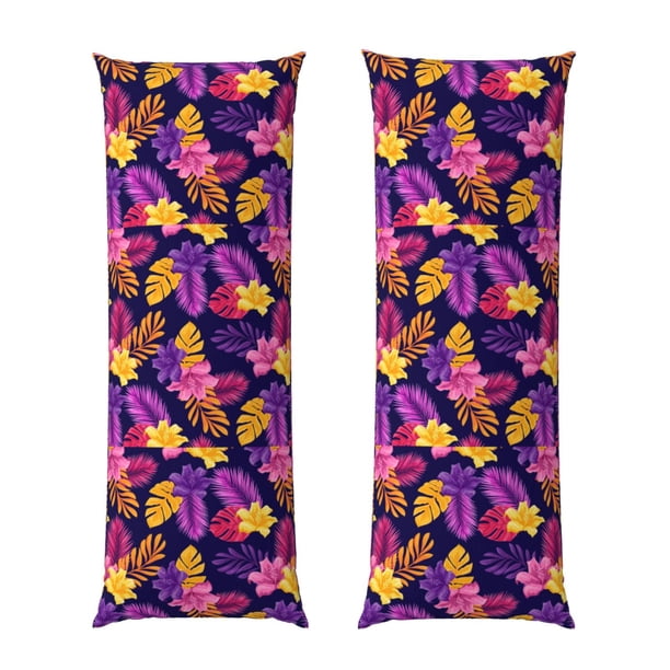 Fotbe Purple Flower Funda para Almohada Corporal con Diseño, Funda de Microfibra Ultrasuave de 20x54 Pulgadas, Ropa de Cama Elegante