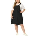thumbnail image 1 of Vestidos de tirantes ajustables sin mangas para mujer plus Agnes Orinda, con dobladillo irregular, en denim negro, talla 3X, 1 of 6