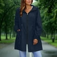 thumbnail image 5 of HAPIMO Women's Rain Jacket Oversize Waterproof Long Raincoat Outdoor Windbreaker Hooded Jacket Lightweight Solid Pocket Zip Up Jacket Coat Navy L, 5 of 9