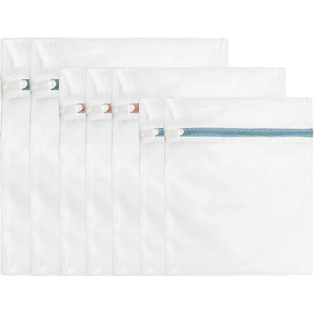 7 piezas de red para lavadora, bolsa de lavandería de 3 tamaños, para evitar la deformación y las arrugas de la ropa, red de lavado