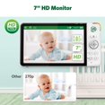 thumbnail image 2 of Color Night Vision Video Baby Monitor with 7" HD 1080P, 360° Pan & Tilt, 8X Zoom, Night Light, Humidity & Temperature Sensor, Up to 1000ft Long Range, Secure Transmission: LF920HD, 2 of 5