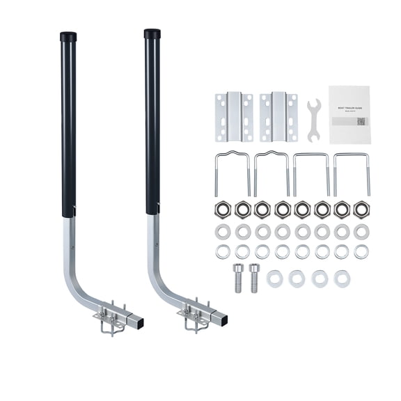 KFFKFF Boat Trailer Guides, 40 in/48 in Adjustable Steel Poles, 2PCS Durable Trailer Guide-Ons with PVC Covers, Suitable for Ski Boats, Fishing Boats, and Small Sailboats
