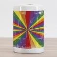 thumbnail image 2 of Pride Ceramic Toothbrush Holder, Radial Vintage Style Scratched Backdrop for Homosexual Gay Lesbian Couples Print, Decorative Versatile Countertop for Bathroom, 4.5" X 2.7", Multicolor, 2 of 4