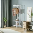 thumbnail image 4 of Tall Corner Coat Rack Organizer - Freestanding Hall Tree with Shelves (188x40x40cm), 4 of 8