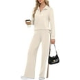 thumbnail image 6 of Women 2 Piece Outfits Airport Travel Vacation Sweatsuits Wide Leg Pants Lounge Set 2025 Fashion Clothes, 6 of 10