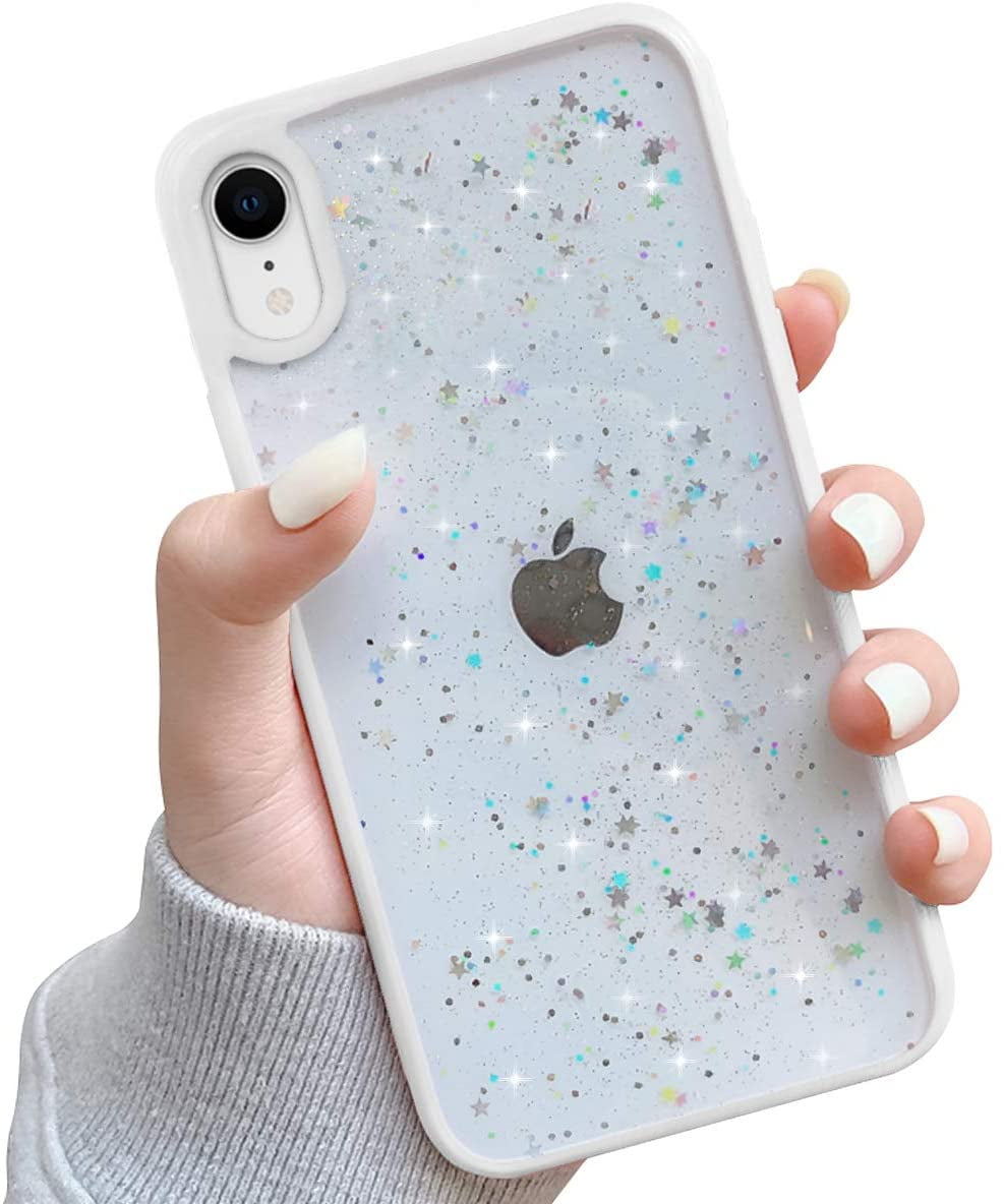 Compatible with iPhone XR Case,Clear Sparkly Bling Star Glitter Design