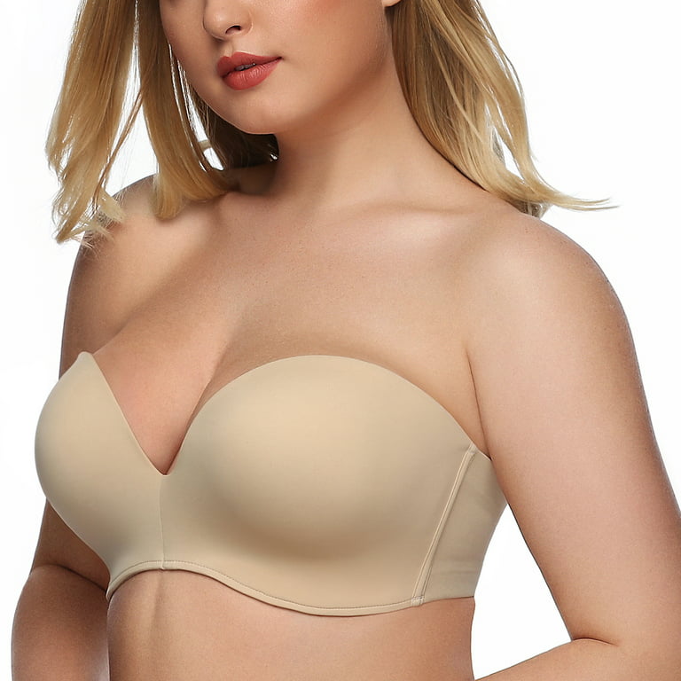 Perfects Lace Trim Push Up Strapless Bra, Ivory, A-C - Bras
