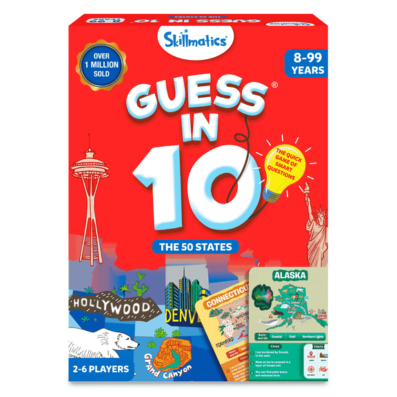 Guess in 10 The 50 States, Educational Travel Toys for Boys, Girls, and Kids Who Love Card Games, Board Games, Geography and History, Gifts for Ages 8, 9, 10 and Up