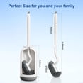 thumbnail image 7 of Toilet Bowl Brush Holder Set: Deep Cleaning Silicone Toilet Cleaner Scrubber Under Rim with Curved Bristle for Bathroom Dead Corner Clean - Modern Rv Toilet Decorative Accessories - White, 7 of 7