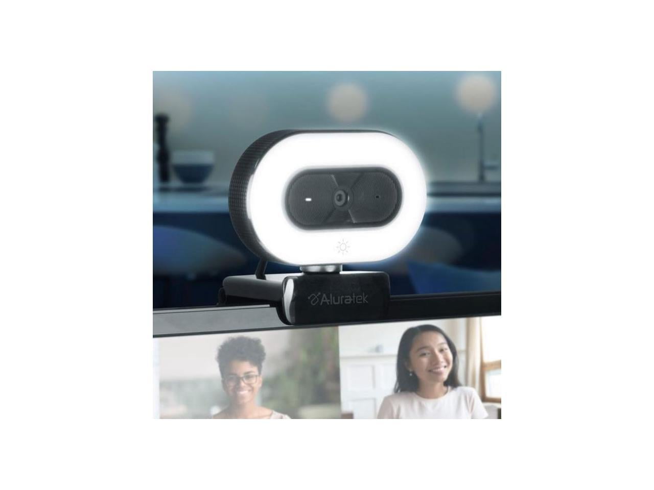Aluratek 1080P USB Webcam w/Adjustable Lighting, Autofocus & Dual Mics