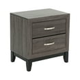 thumbnail image 3 of LiviNest Rustic Grey Oak Nightstand: Modern 2-Drawer Bedside Table with Solidwood Construction - Compact 24x16x25 Workstation for Remote Professionals & Small Space Bedrooms, 3 of 6