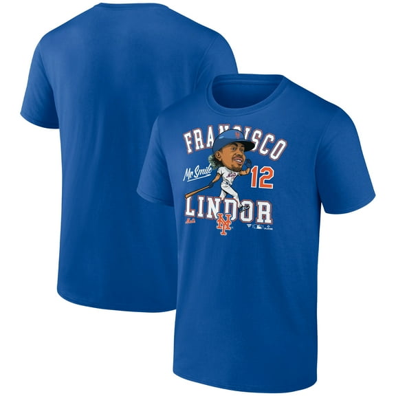 Men's Francisco Lindor Royal New York Mets Caricature T-Shirt