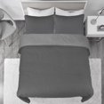 BednLinens 3 Pcs Reversible Dark Gray Bedspread Set Lightweight Ultrasonic Embossed Coverlet Set