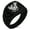 Black, variant on Stainless Steel Yata Crow Kamon Crest Chevron Pattern Biker Style Polished Ring