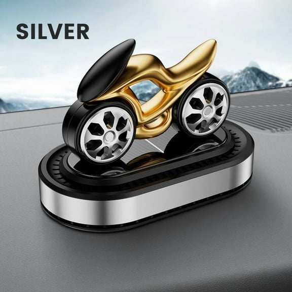 BAOPAI Solar-Powered Rotating Motorcycle Cars Air Freshener with Natural Plants-Based Scents for Even Air Purification and Long-Lastings Freshness