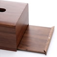 thumbnail image 3 of Cubierta de caja de pañuelos de madera de nogal negro con parte inferior que se puede abrir for sala de estar, dormitorio, oficina, 3 of 7