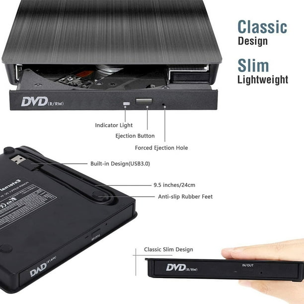 Generic Lecteur DVD Portable USB Pour Ordinateur. - Prix pas cher