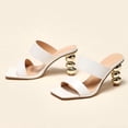 thumbnail image 2 of VerPetridure Sandals for Women Casual Summer Women's Shoes Gourd Skewers High Heels Square Toe Stylish Casual Solid Color Sandals, 2 of 6