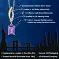 thumbnail image 2 of Gem Stone King 925 Silver and 10K Yellow Gold Purple Amethyst and Lab Grown Diamond Pendant Necklace for Women | 0.98 Cttw | Gemstone February Birthstone | Octagon 7X5MM | With 18 inch Chain, 2 of 6
