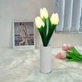 thumbnail image 5 of Yooshoverk Tulips Lamp Lights , Desk Lamp Led Simulation Tulips Night With Vase,Table Lamp Ornaments For Home Living Room Desktop Decor For Home Decor White 12.2X5.51X4.53In, 5 of 6