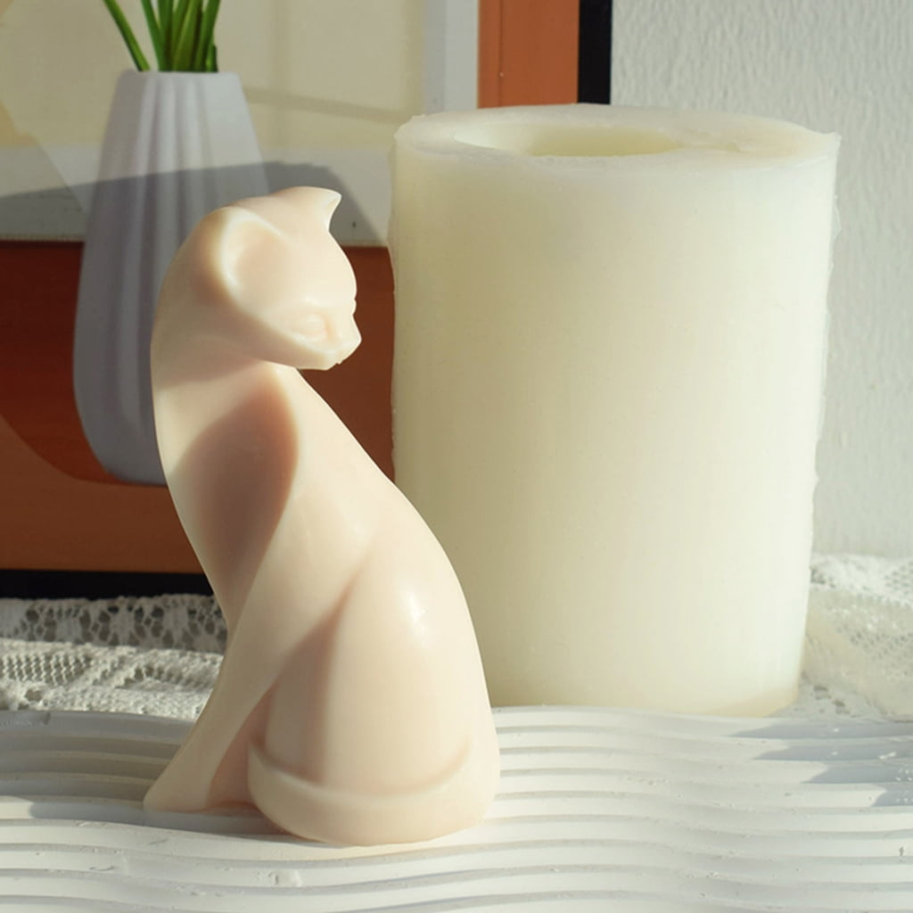3D Abstract Cats Shape Candle Silicone Mold for DIY Handmade Candle Ornaments Mould Handicrafts Making Tool