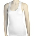 thumbnail image 3 of Women's Seamless Racerback Tank Top Stretch Sleeveless Basic Cami Sports White, 3 of 5