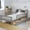 Gray, variant on Twin Size Platform Bed with Storage Headboard & Two Under-Bed Drawers, Wooden Kids Bed Frame with Three-Side Guardrails for Safety and Security, White