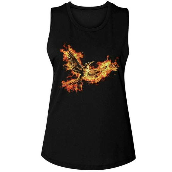 Hunger Games Mockingjay Pt. 2 Pin Black Women's Muscle Tank Top T-Shirt