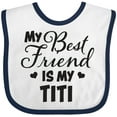 thumbnail image 3 of Inktastic My Best Friend is My Titi with Hearts Boys or Girls Baby Bib, 3 of 4