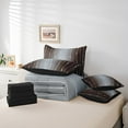 thumbnail image 4 of YST Ombre Gradient 7-Piece Comforter Set, Full Size, Gray Brown Watercolor, Geometric Lines, Modern Abstract, 4 of 4