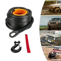 Heavy-Duty Synthetic Winch Rope with Stainless Steel Hook – 31,500 lbs Breaking Strength, 92ft Length, UV & Corrosion Resistant for ATV, UTV, SUV, Truck