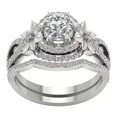 thumbnail image 2 of RKC Women Bridal Anniversary Ring Set 2.50Ct Simulated Diamond 14k White Gold Plated, 2 of 2