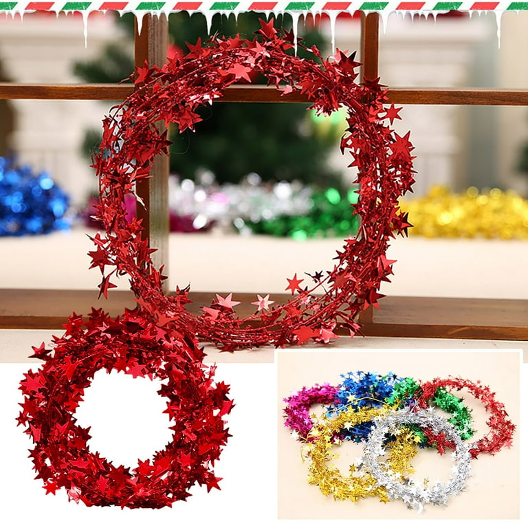 Easter Eggs Decorations for Trees Acrylic Beads Garland 7.5m Christmas  Decorations Christmas Tree Decorations Christmas Color Bar Christmas Wire  Star Rattan Multicolor Clear String for Hanging Strong 