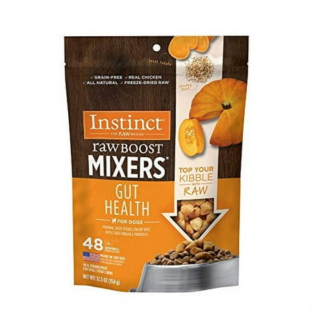 UPC: 0769949601227 | Instinct Freeze Dried Raw Boost Mixers Grain Free Gut Health Grain Free All Natural Dog Food Topper by Nature s Variety  12.5 oz. Bag