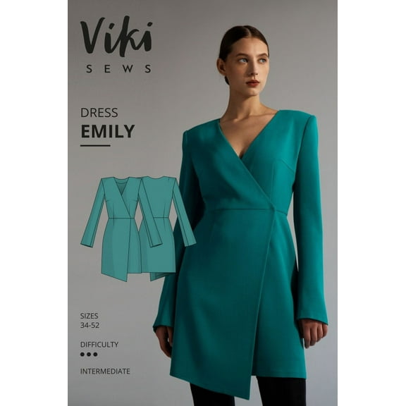 Vikisews Sewing Pattern Emily Dress Women UK 4-22 Dresses