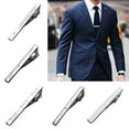 thumbnail image 2 of 2pcs Men Tie Clip Metal Silver Tone Simple Necktie Tie Bar Clasp Clip Clamp Pin, 2 of 4