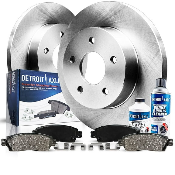 Detroit Axle - Rear Disc Rotors Ceramic Brake Pads for 2005 Chevrolet Uplander Buick Terraza Pontiac Montana Saturn Relay: 11.81 inch Rear Rotors