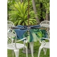 thumbnail image 3 of Outdoor Tablecloth with Umbrella Hole for Patio/Picnic/Party/Camping, Summer Botanical Waterproof Table Cloth Round Cover Washable, Tropical Monstera Palm Leaf Black (Dia 54"), 3 of 8