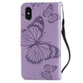 thumbnail image 3 of iPhone XS Max Wallet Case, Dteck Embossed Butterfly Magnetic Flip PU Leather Folio Stand Case Cover Built-in Card Slots & Money Pocket, with wrist Strap, For Apple iPhone XS Max, Purple, 3 of 8