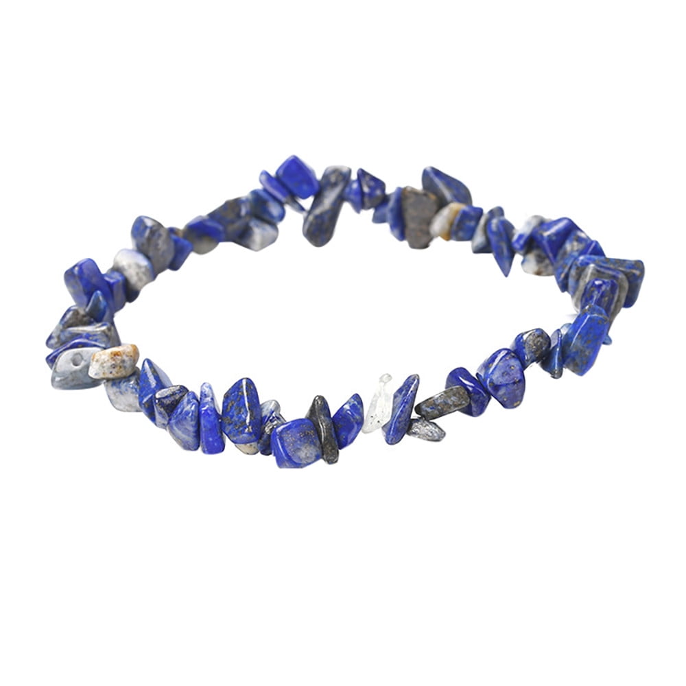 Natural Lapis Lazuli Gemstone Oval Beaded Healing Reiki Stretchy Bracelet 12mm 