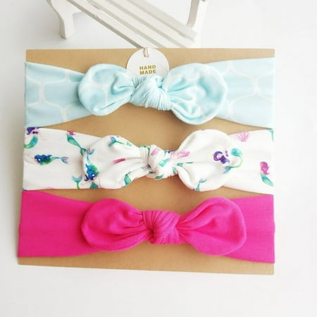 

3Pcs/set Popular Fashion Cute Baby Kids Girls Flower Cotton Rabbit Ears Headband Bow Flower Band Accessories Headwear #03