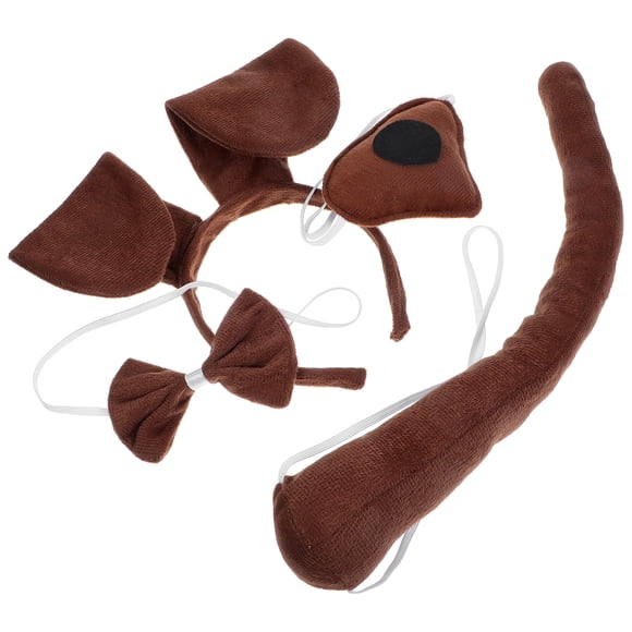 NIAIZEK Kids Dog Costume Set Dark Brown Realistic Design Cloth For Daily Play Animal Accessories 1 Set
