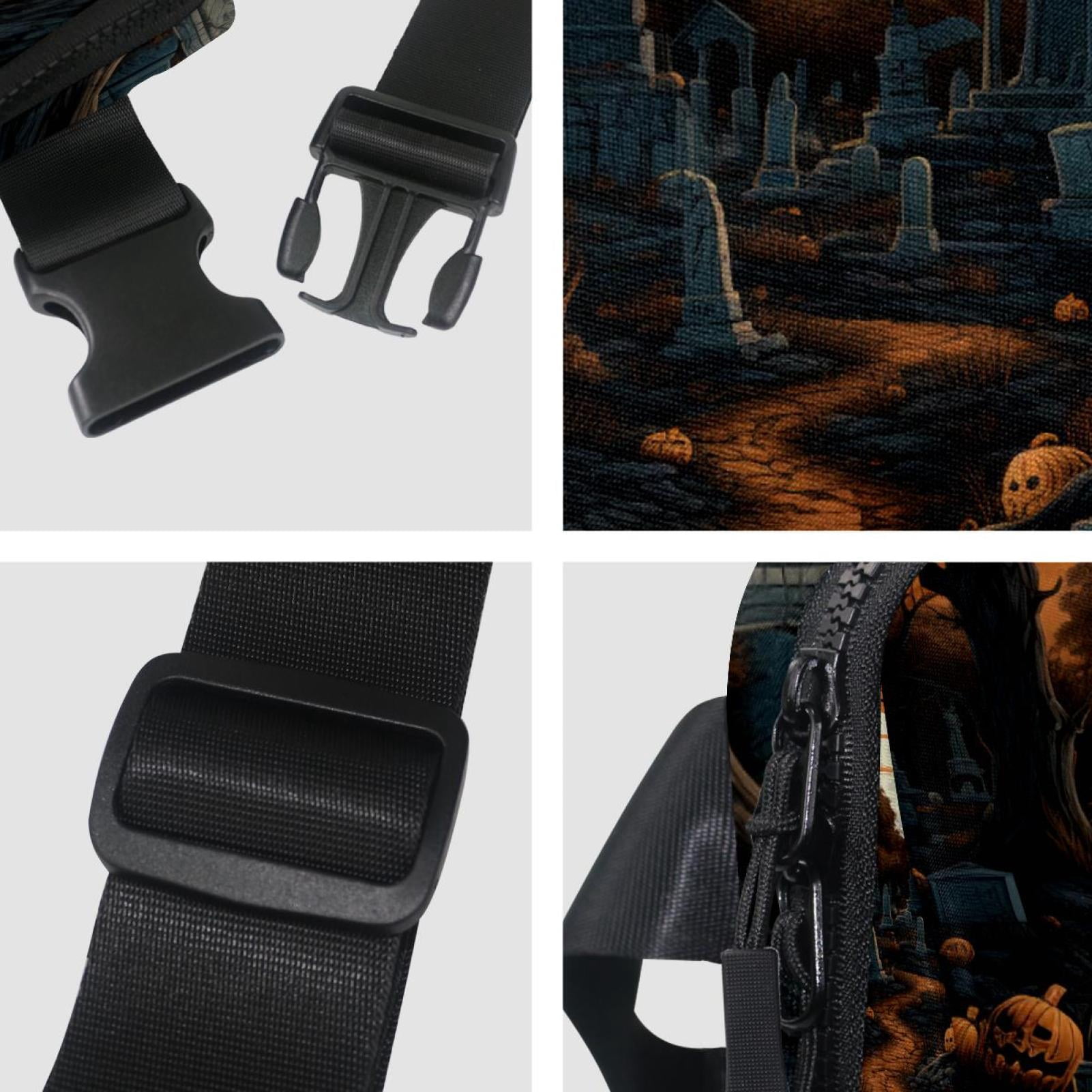 Halloween Graveyard Lightweight Adjustable Running Belt Waist Bag with Extension Strap - Unisex