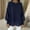 Navy, variant on Women's Crew Neck Balloon Sleeve Ribbed Knit Sweater with Chiffon Spliced Hem Loose Fit Casual Pullover Top for Fall Winter